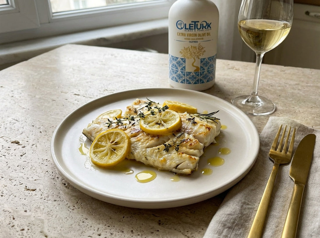 Oven-Baked Fish with Lemon, Herbs & OleTurk EVOO