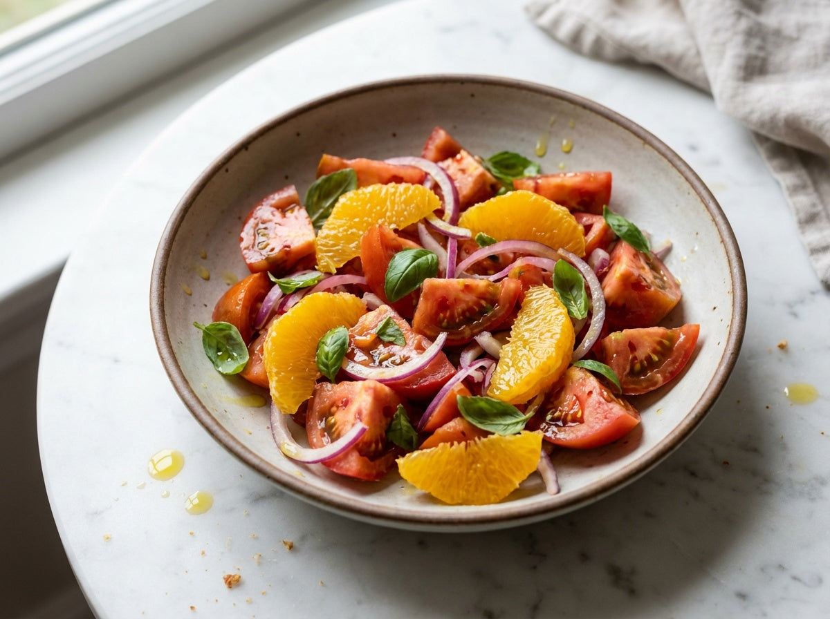 Mediterranean Tomato & Orange Salad with OleTurk Premium EVOO
