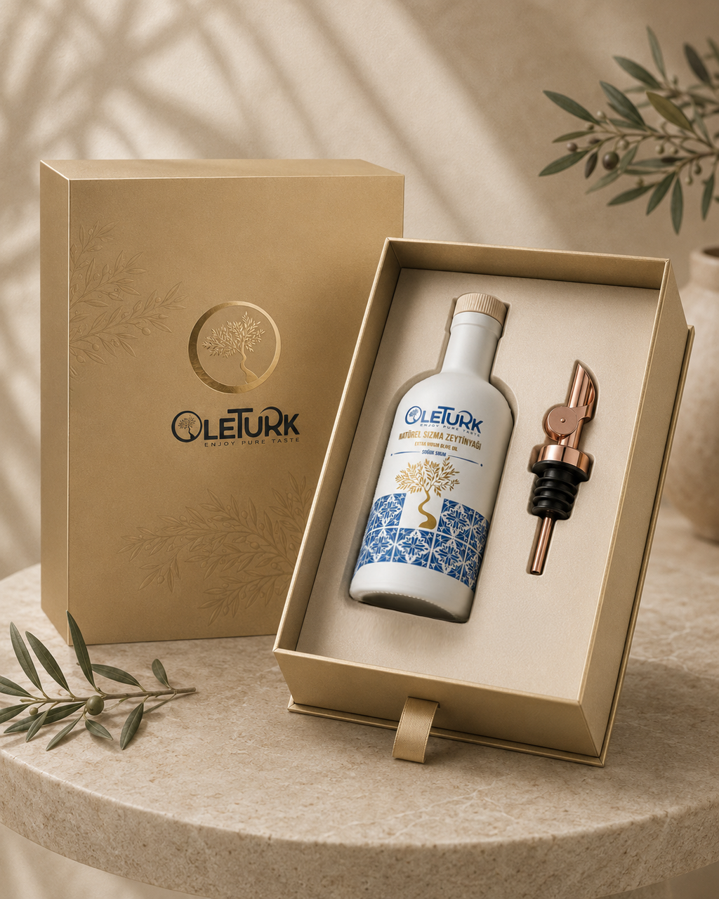 Premium Extra Virgin Olive Oil Gift Set – 500ml with Dispenser